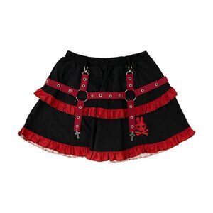 NEW ACDC RAG - Bunny Dolls Punky Bunny Black Red Lolita Skirt